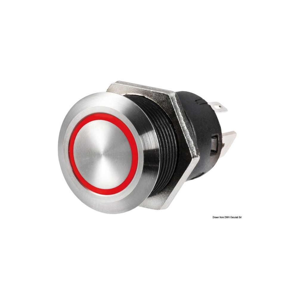 Interrupteur FLAT inox ON-OFF 12 V blanc – Image 2