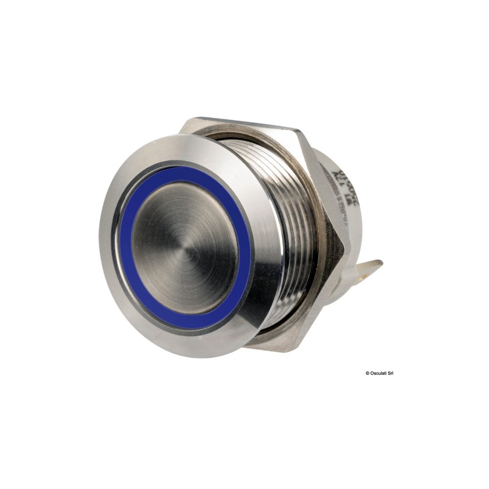 Interrupteur FLAT inox ON-OFF 12/24V LED bleu