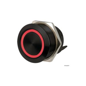 Interrupteur FLAT noir inox (ON momentané)-OFF 12/24V LED RVB