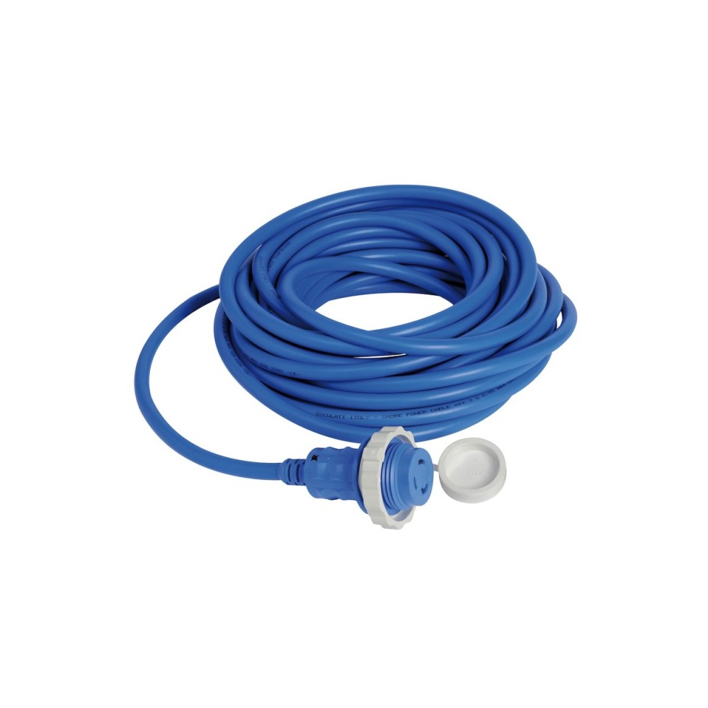 Câble fiche+capuchon pré-monté bleu 10 m 16 A – Image 4