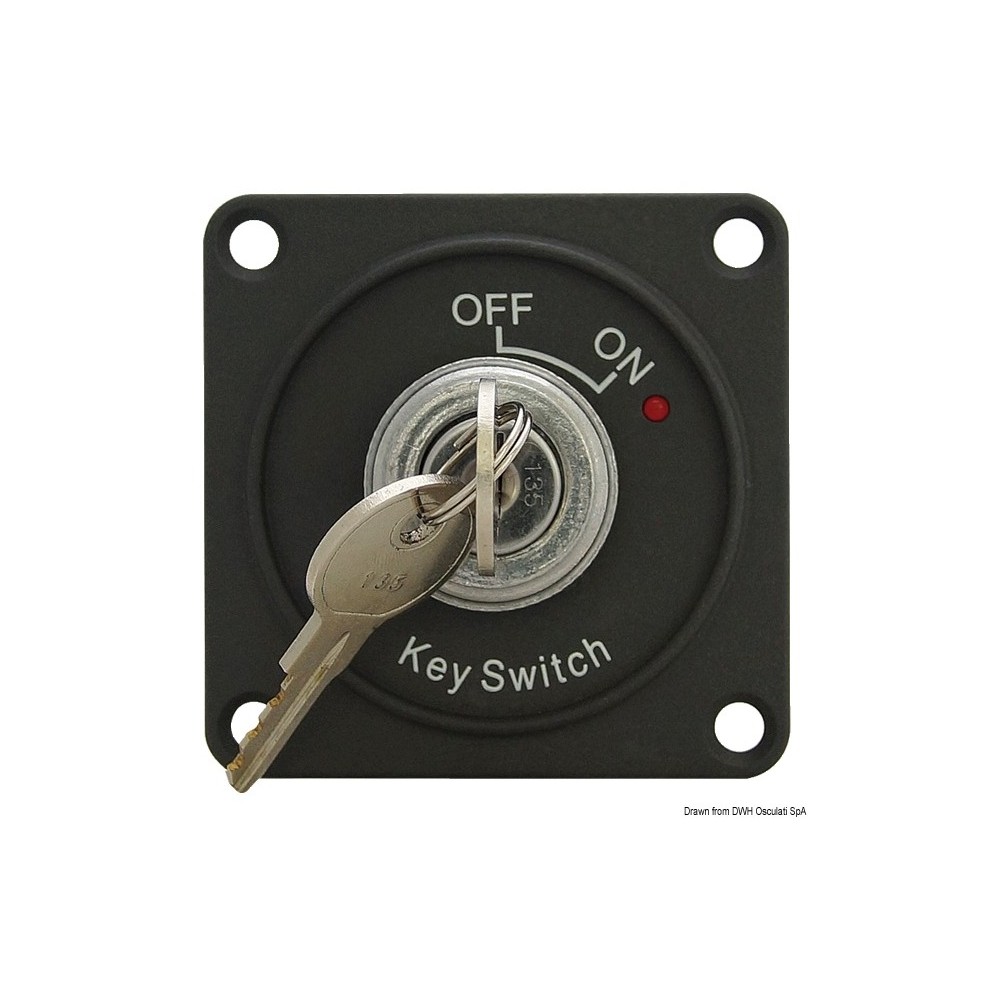 Interrupteur ON-OFF avec clé et témoin LED