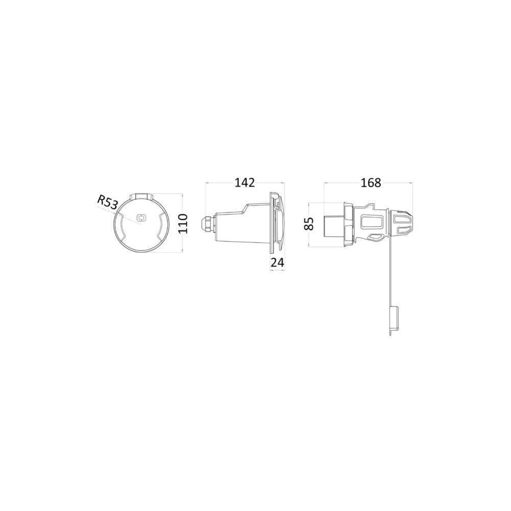 Fiche Cruiser 32A noir et capuchon fermeture inox – Image 2