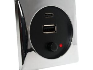 Prise USB 12/24 V noire