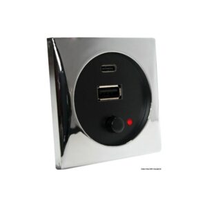 Prise USB 12/24 V noire