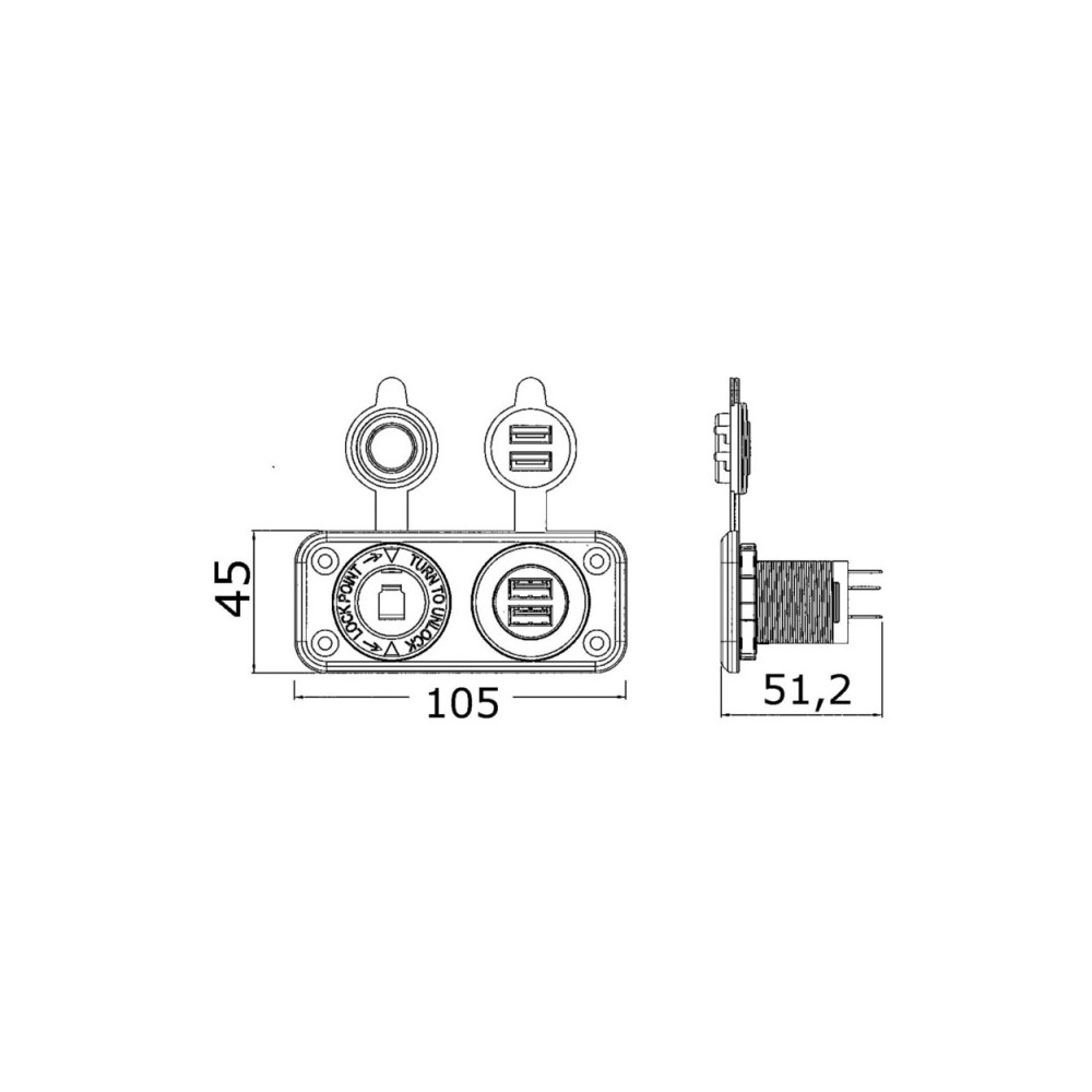 Prise allume-cigares + double USB blanche – Image 3