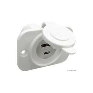 Prise USB Type-A + Type-C blanc