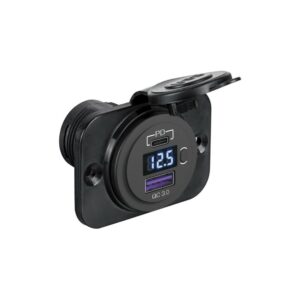 Voltmètre numérique + prise double USB Type A+C