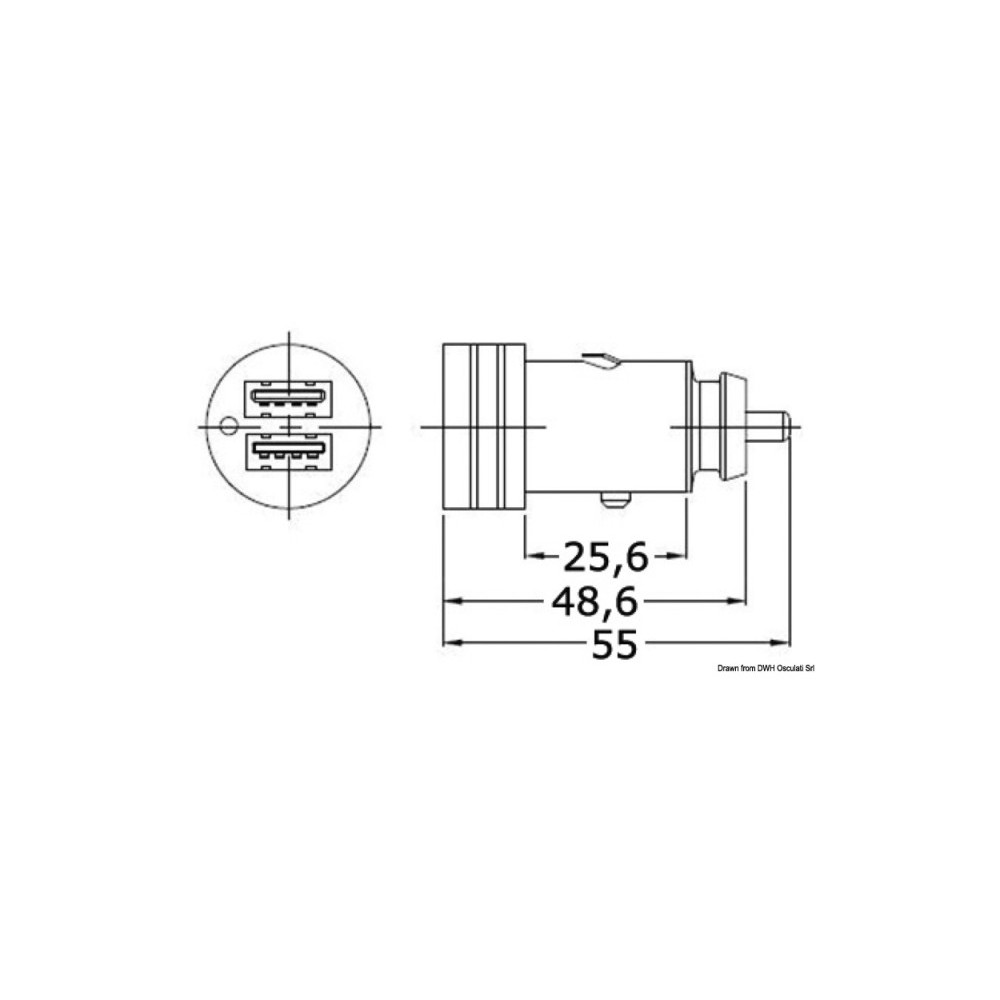 Double prise USB Type A+C avec bouchon étanche – Image 3