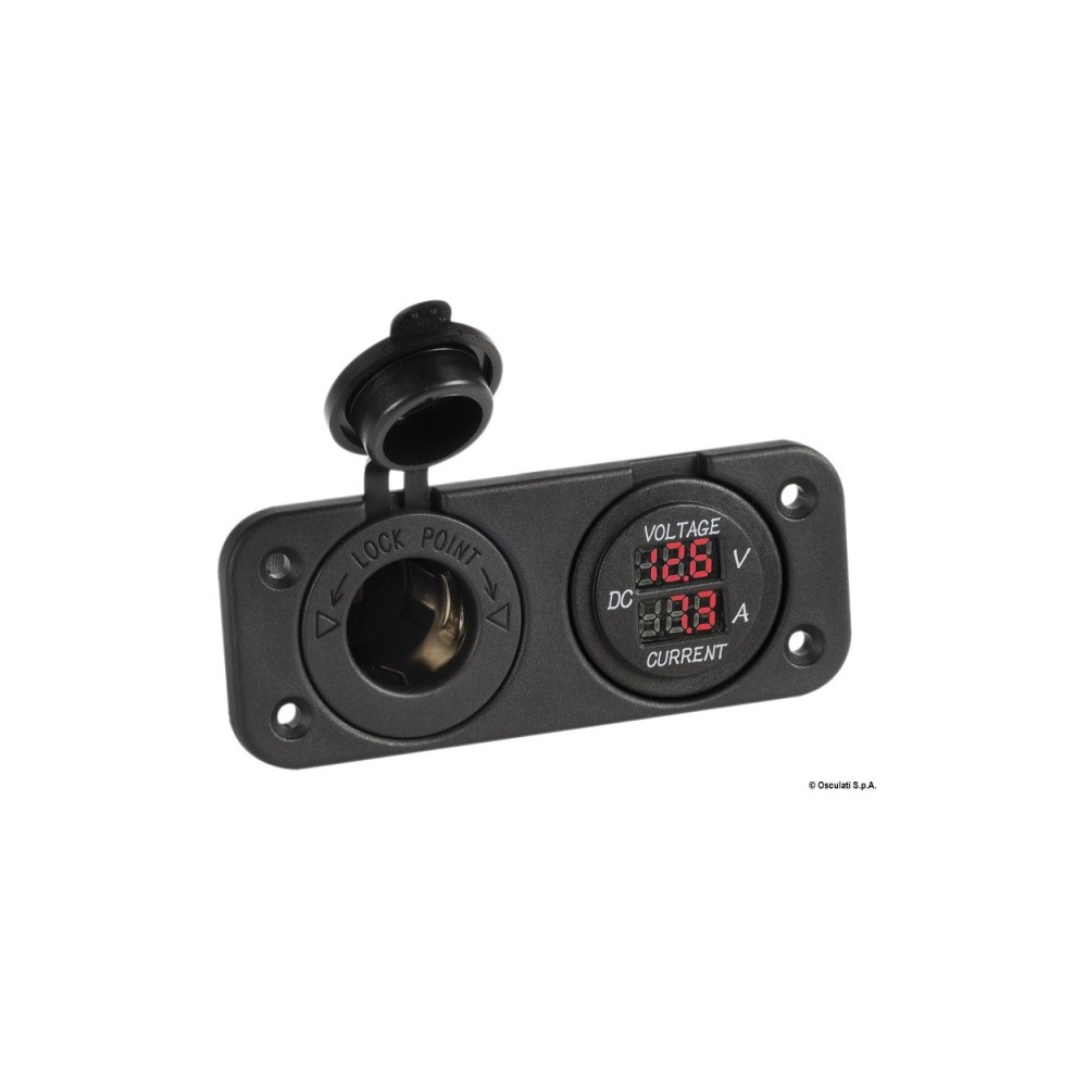 Voltmètre et ampèremètre numérique, prise 12 V