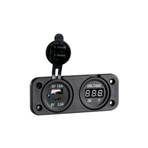 Voltmètre numérique encastrement +double USB Type A+C