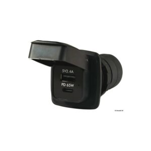 Prise étanche USB-A + USB+C PD65W