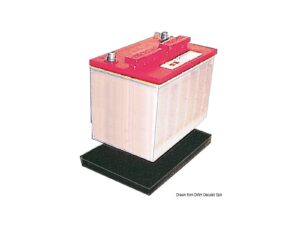 Plateau porte batterie caoutchouc noir 280 x 177mm