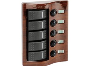 Tableau électique 5 interrupt. caréné acajou