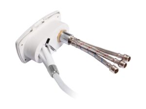 Coffret douche blanc New Edge tuyau inox 2,5 m