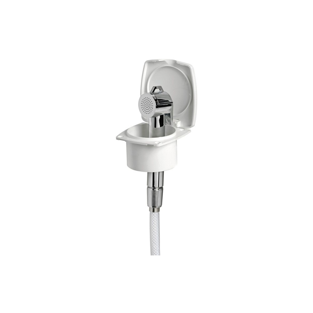 Coffret douche blanc New Edge tuyau PVC 4 m