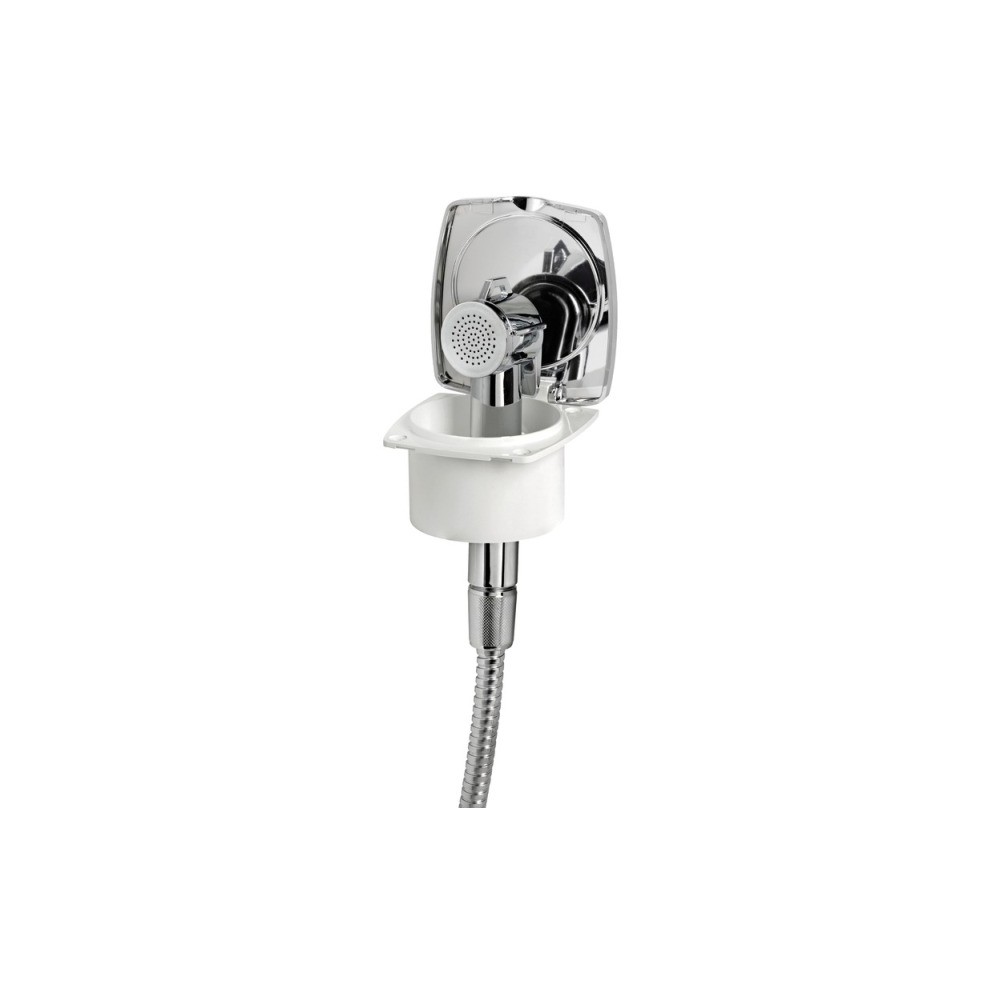 Coffret douche chromé New Edge tuyau inox 4 m