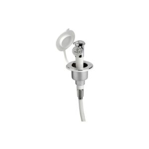 Douche à bouton finition chromée tuyau PVC