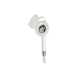 Douche à bouton finition blanche tuyau PVC
