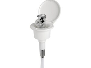 Coffret douche Elegant blanche tuyau PVC