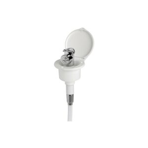 Coffret douche Elegant blanche tuyau PVC 4 m Montage à plat