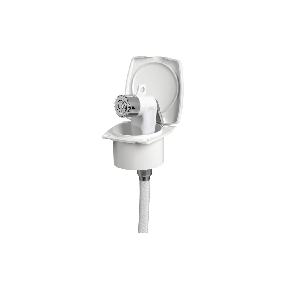 Douche Boris finition blanche tuyau PVC 4 m