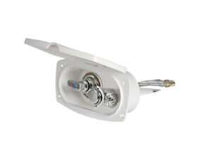 Coffret douche New Edge blanc tuyau nylon 2,5 mm Sortie douche transversale
