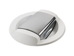 Douche eau froide Saturn base horizontale blanche Inox
