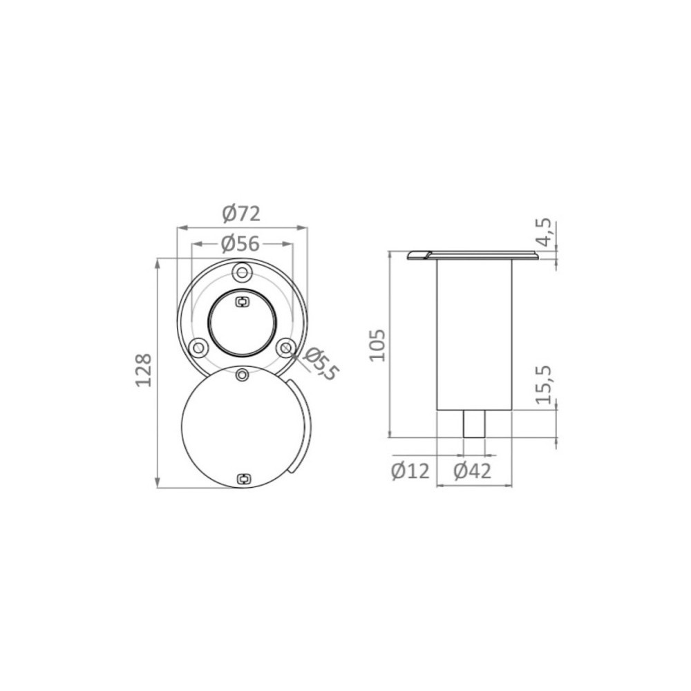 Base DELUX bouchon rotatif pour tige télescopique Douche Rocky – Image 5