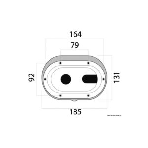 Coffret douche Oval + porte sortie transv. 185x131