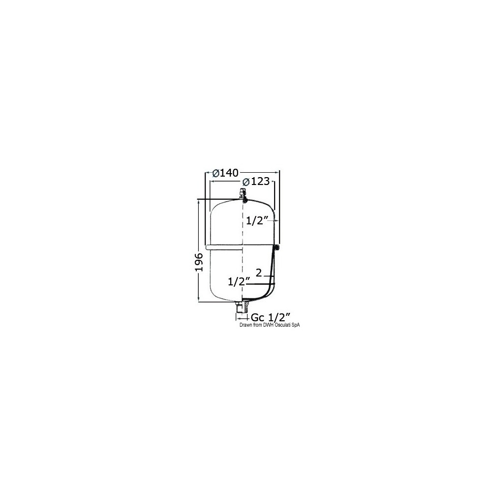 Vase d'expansion p. autoclaves et chauffeau 2 l – Image 2