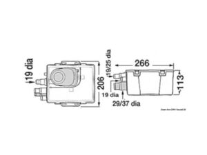 Collecteur eaux usées avec pompe Attwood 12V 27l/m