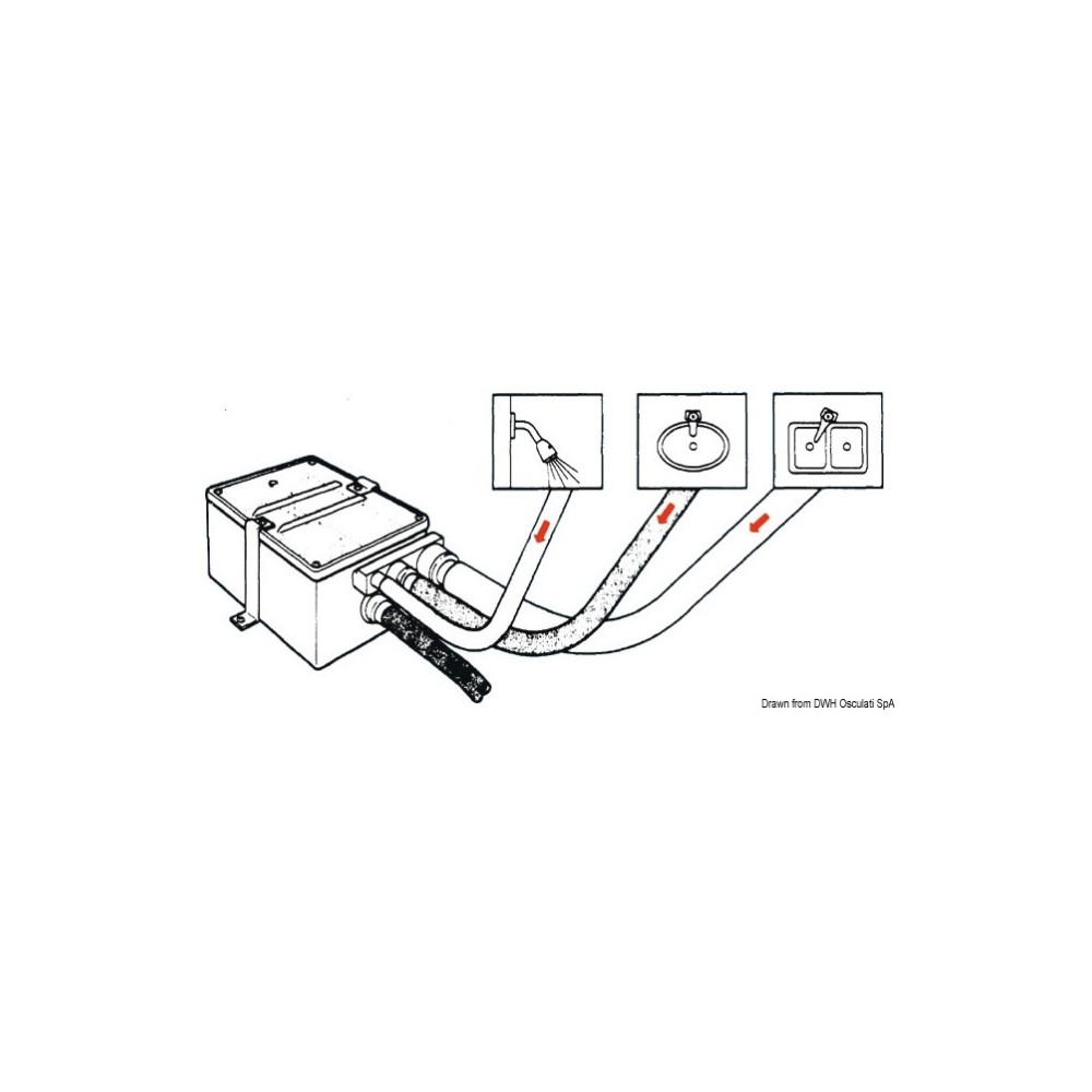 Collecteur eaux usées avec pompe Attwood 12V 27l/m