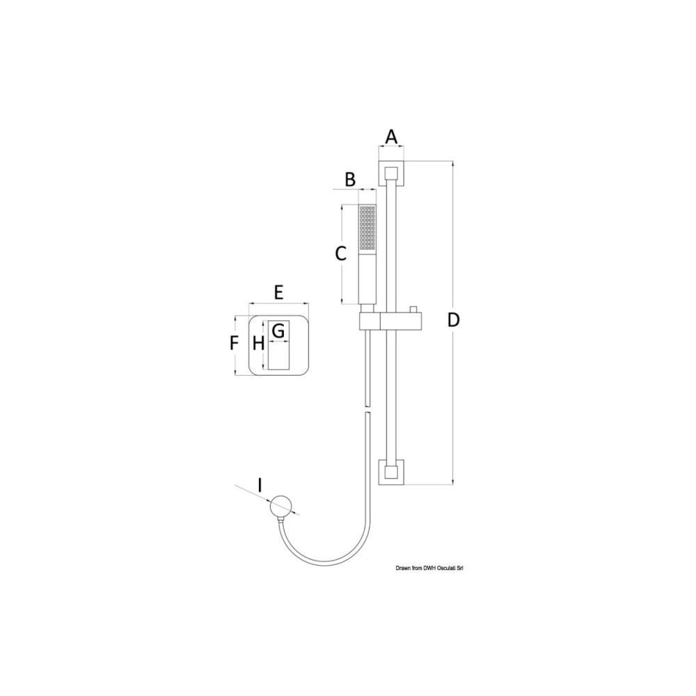 Loquet douche Square avec robinet – Image 2