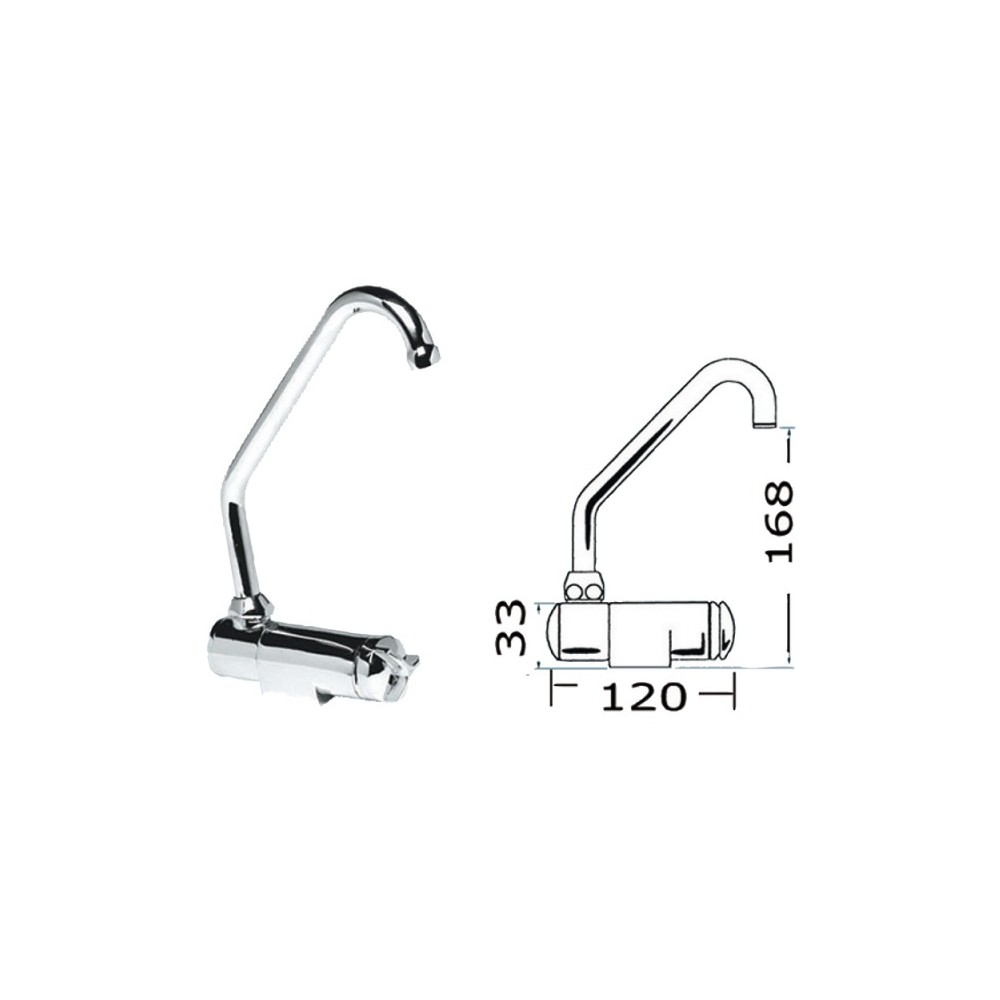 Robinet pivotant série Star haut eau froide/chaud