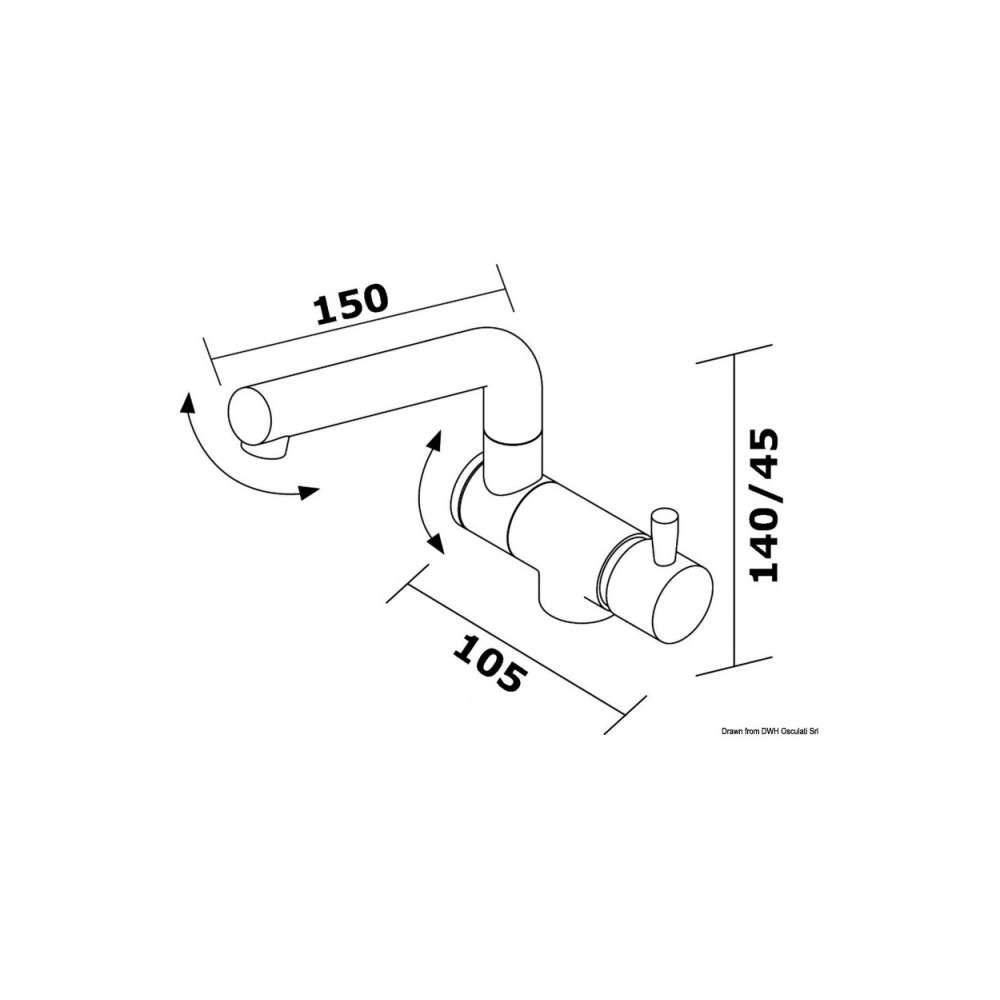 Mélangeur rabattable double articulation eau ch/fr – Image 2
