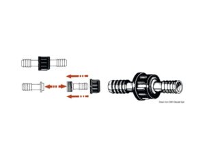 Raccord cylindrique nylon 12 mm