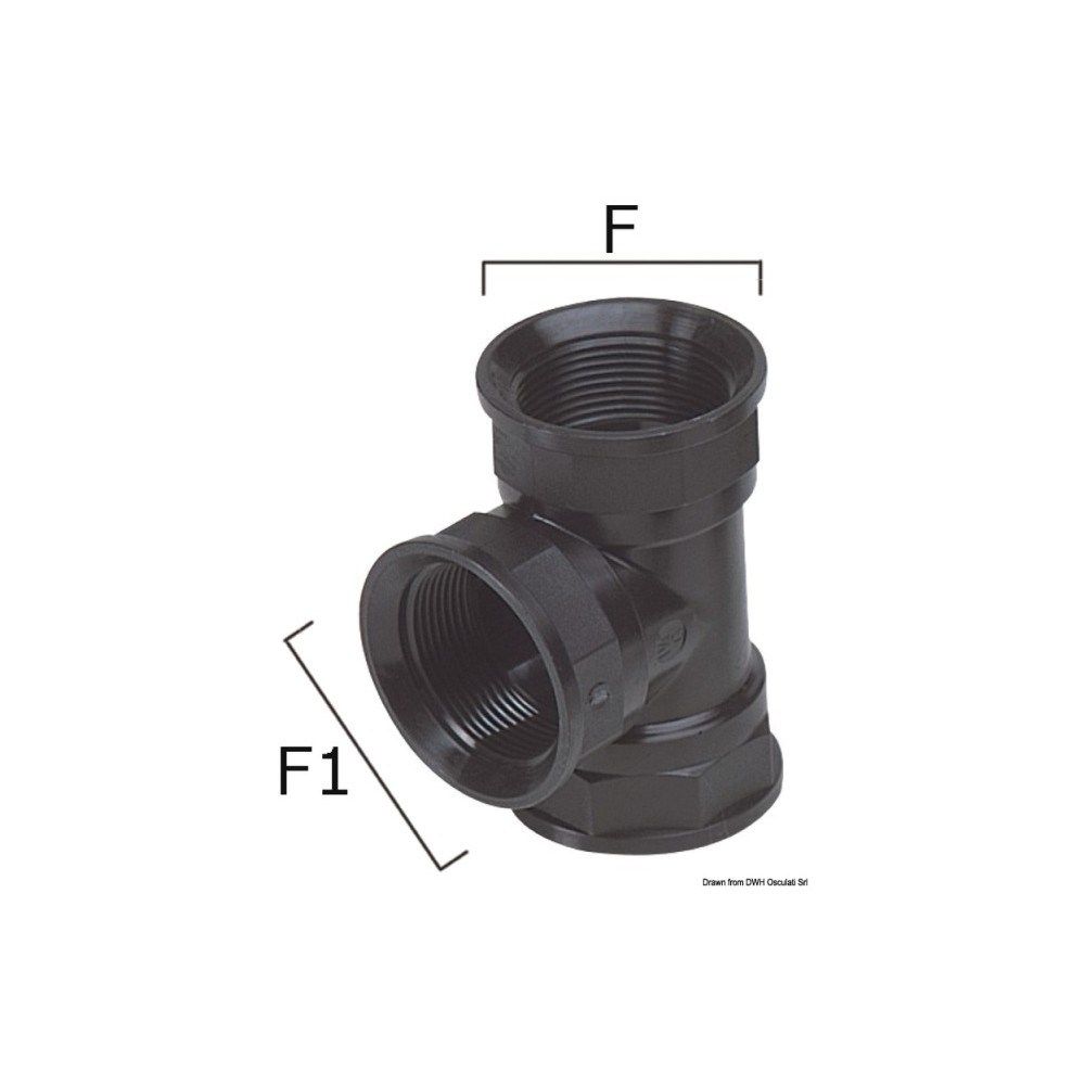 Raccord T thermopolymère 1" - 1"