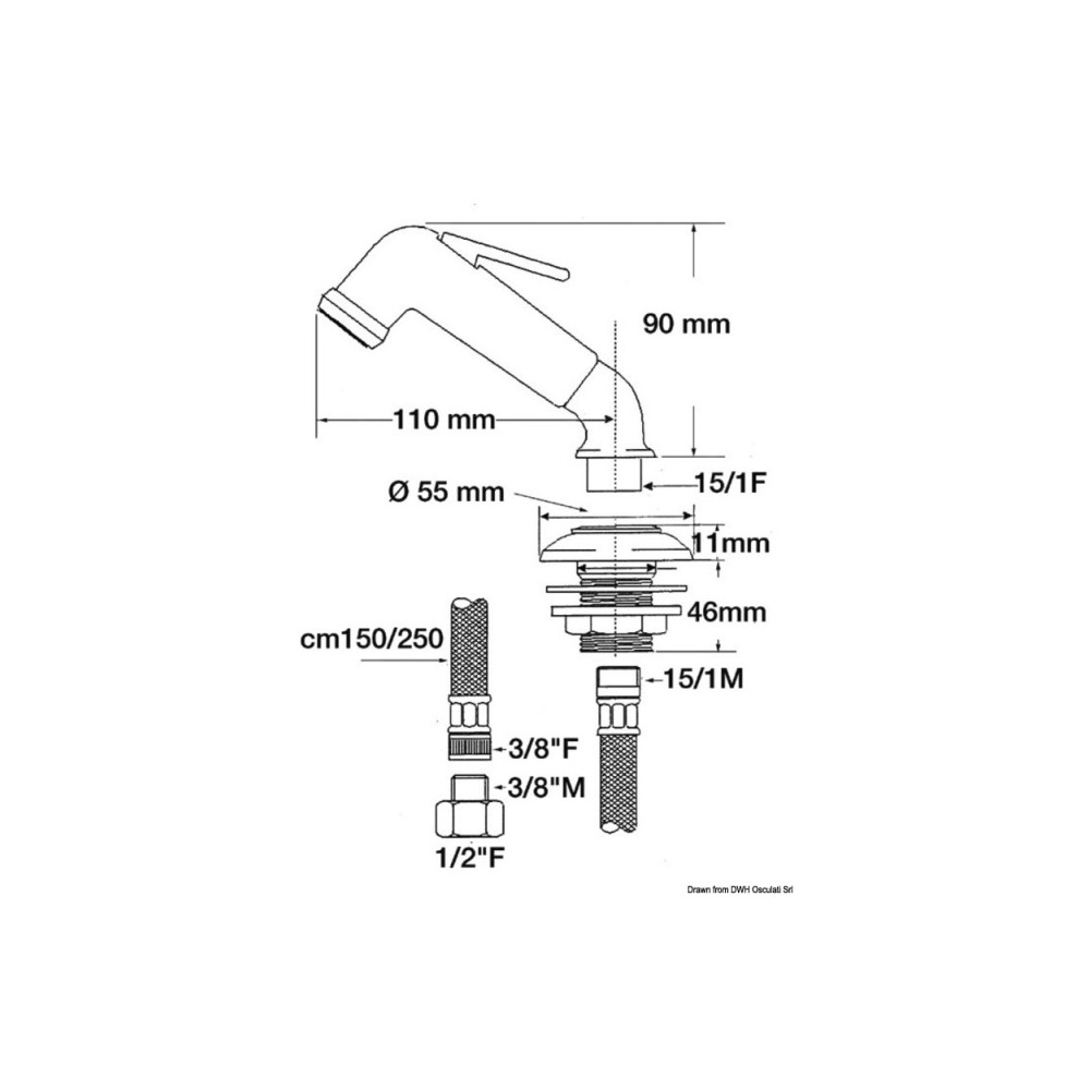 Robinet-Douchette 3/8" 1,5 m – Image 2