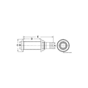 Passe-coque nylon/fibre de verre 1"3/8 19/20 mm