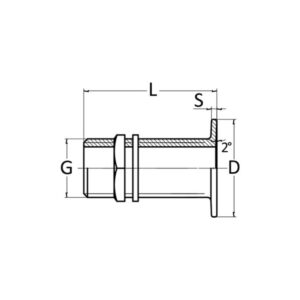 Passe-coque bord bas laiton chromé 2"