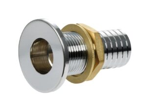 Passe-coque ras laiton chromé 1"1/4 x 38 mm