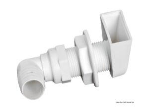 Videur 90° plastique blanc 1" x 25 mm