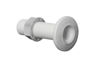 Passe-coque fileté plastique blanc