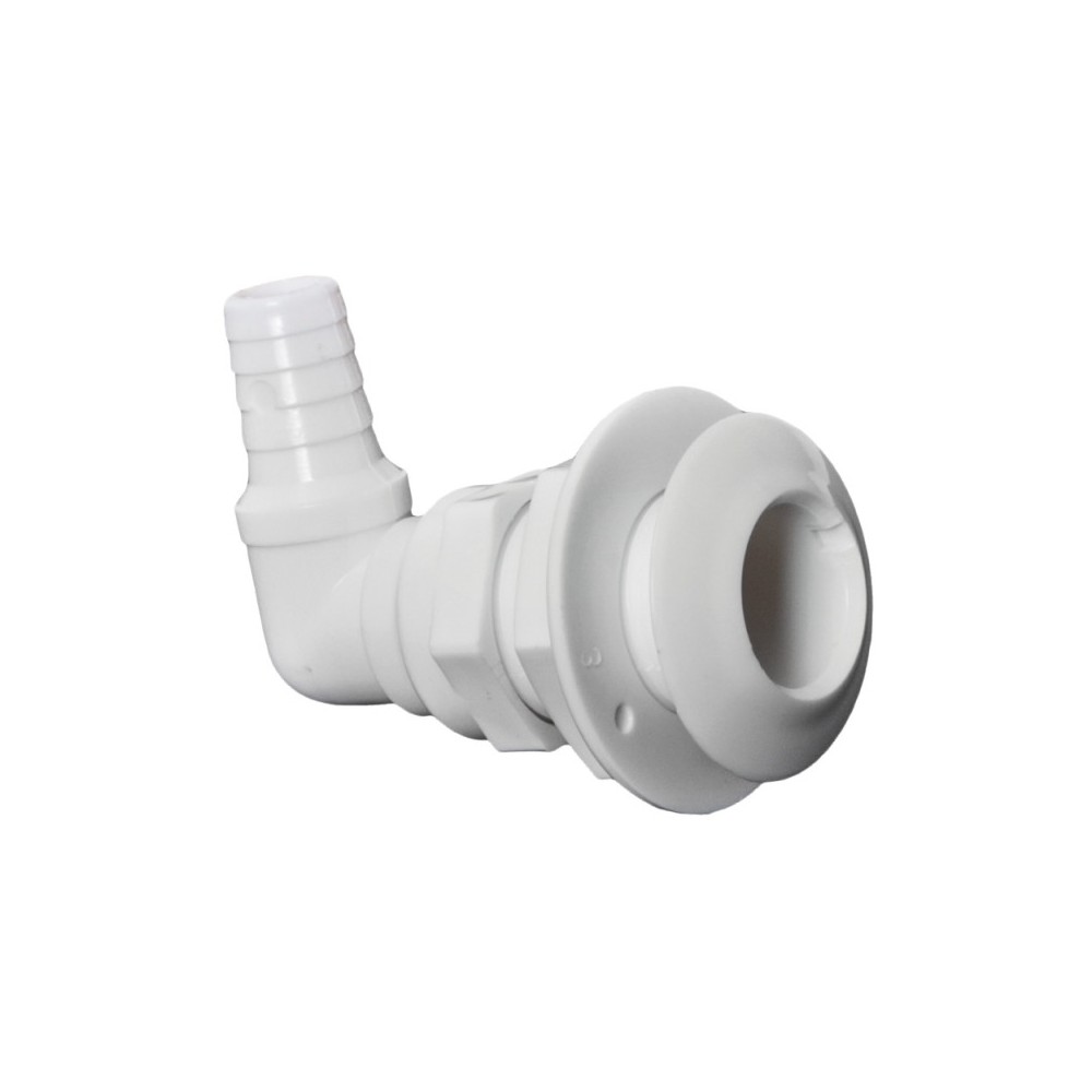 Passe-coque 90° plastique blanc 1" x 25 mm