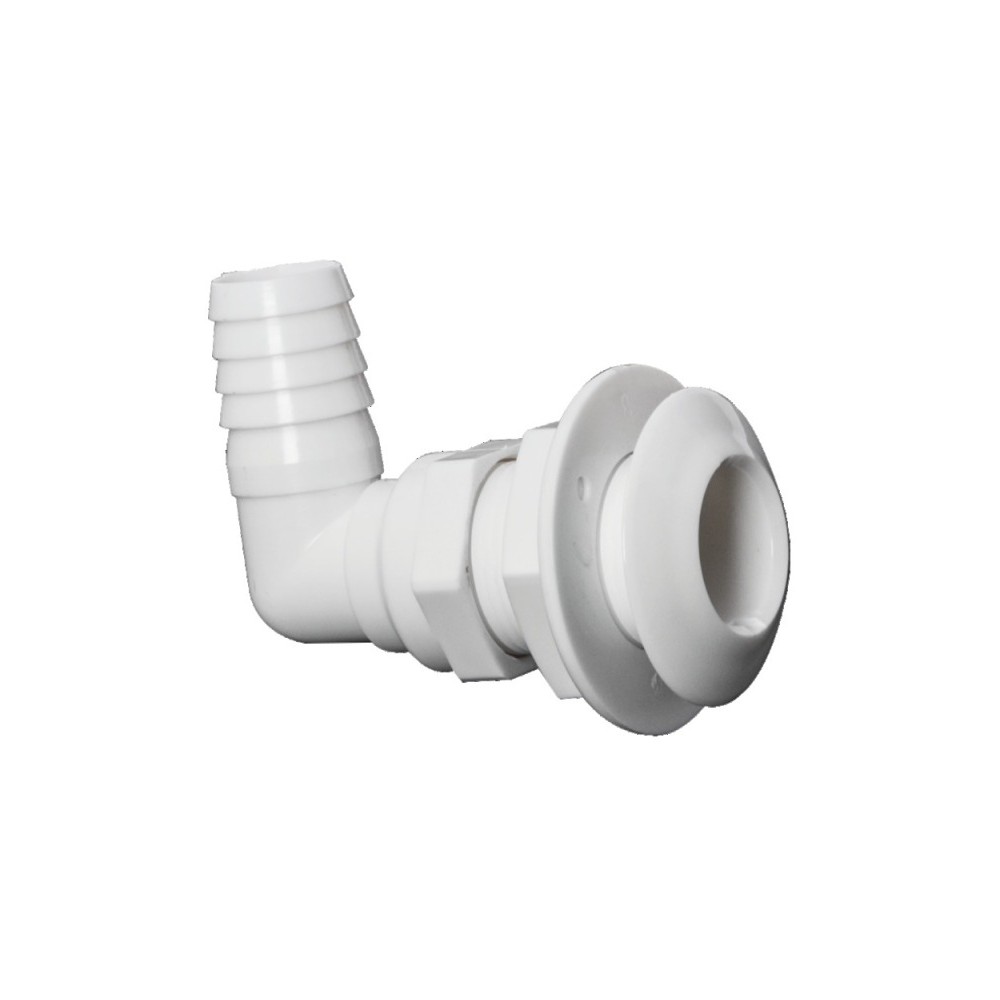 Passe-coque 90° plastique blanc 1" x 19 mm