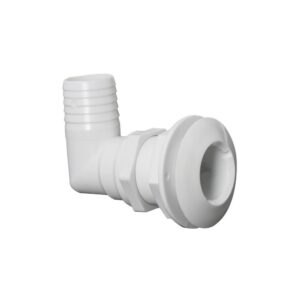 Passe-coque 90° plastique blanc 1"1/2 x 38 mm