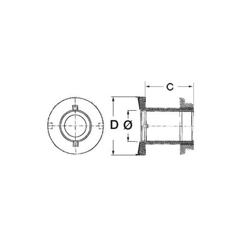 Passe-coque au ras AISI 316 polis miroir – Image 2