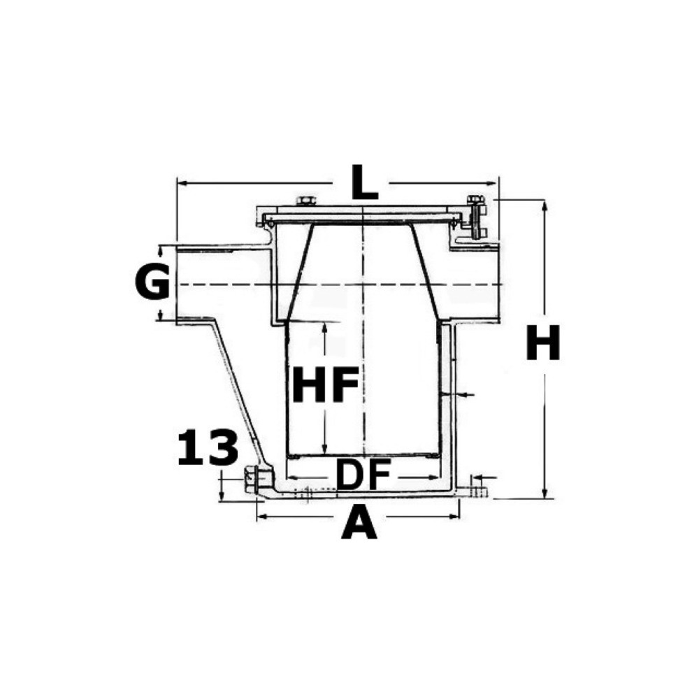 Filtre eau refroidiss. moteur AISI 316 - 1"1/4 – Image 2