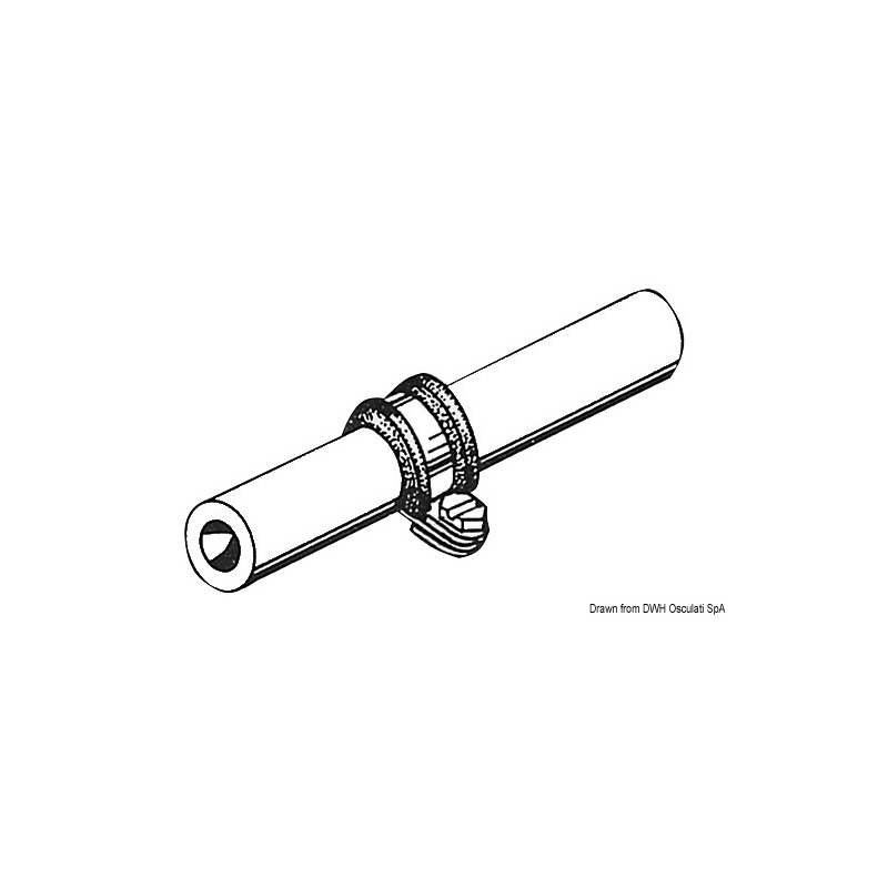 Collier de serrage inox caoutchouté 8 mm