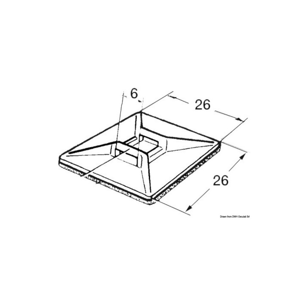 Base nylon autocollante p. colliers